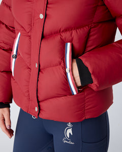 Exclusive Short Chilli Red Puffer Coat  / Jacket - Detachable Hood