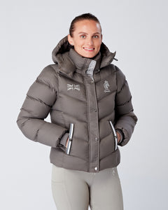 Exclusive Short Grey Puffer Coat  / Jacket - Detachable Hood