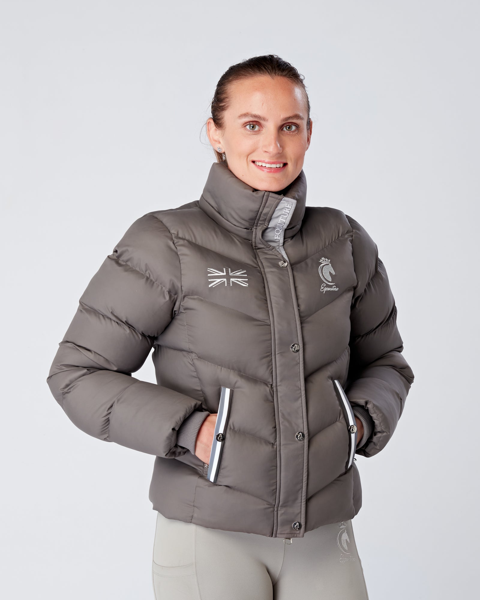 Exclusive Short Grey Puffer Coat  / Jacket - Detachable Hood