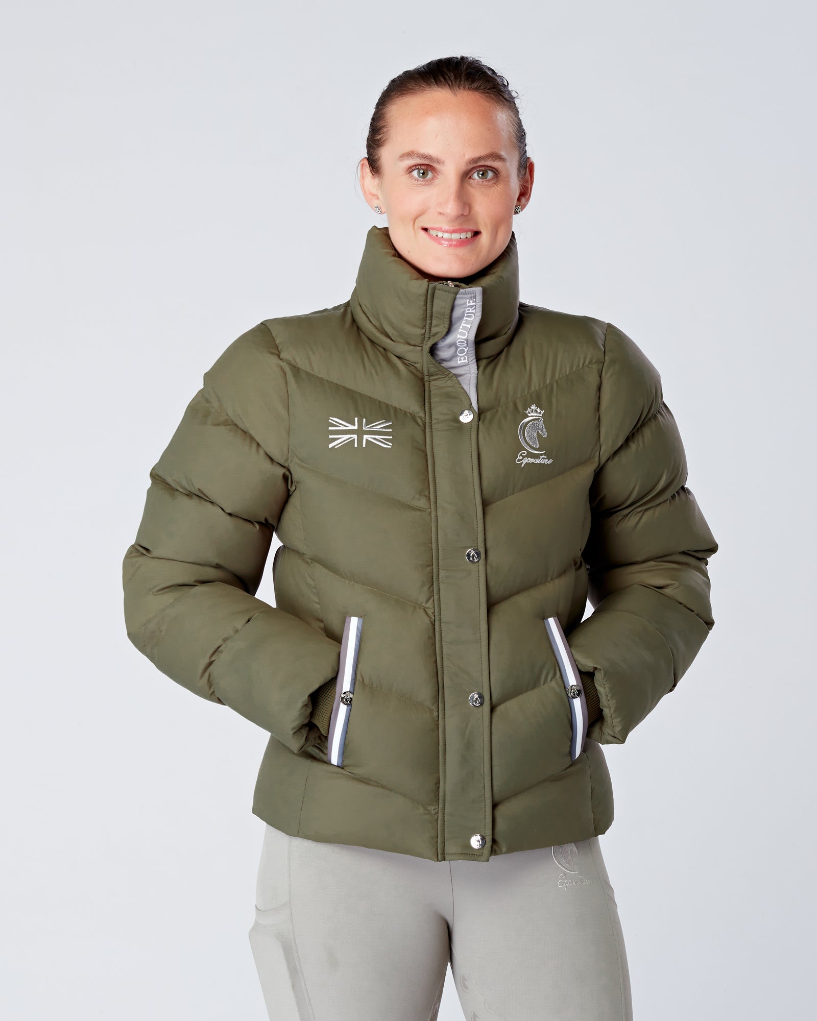 Exclusive Short Olive Green Puffer Coat  / Jacket - Detachable Hood I