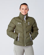 Load image into Gallery viewer, Exclusive Short Olive Green Puffer Coat  / Jacket - Detachable Hood I
