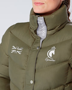Exclusive Short Olive Green Puffer Coat  / Jacket - Detachable Hood I