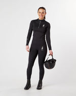Load image into Gallery viewer, winter Horse Riding Leggings tights with phone pockets &amp; full seat grip - black - Eqcouture
