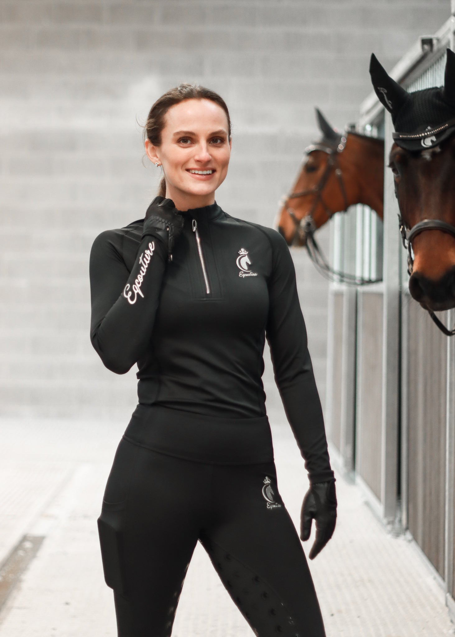 Horse Riding Equestrian Technical Base Layer Black Eqcouture