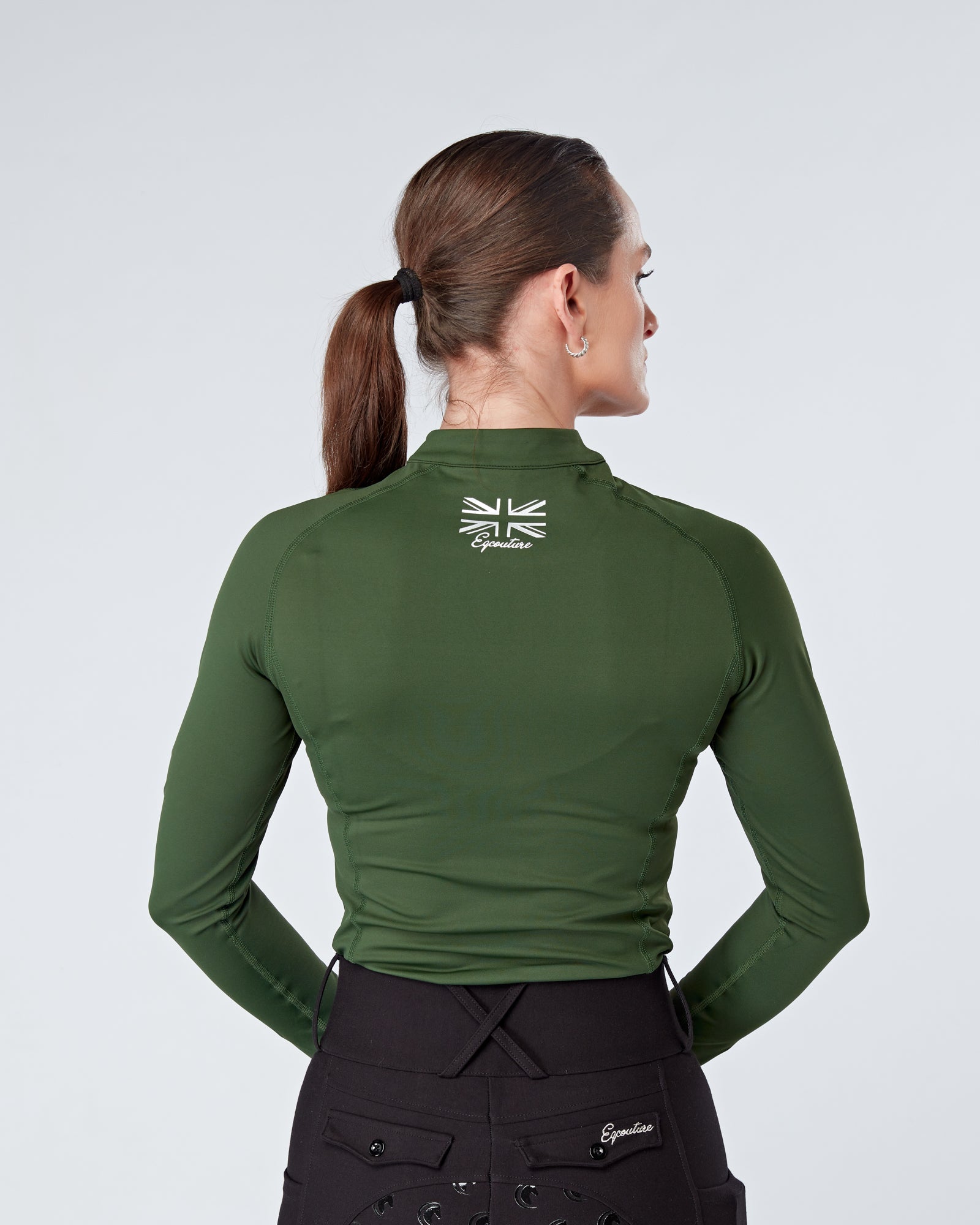 Green Equestrian Technical Base Layer - FOREST GREEN