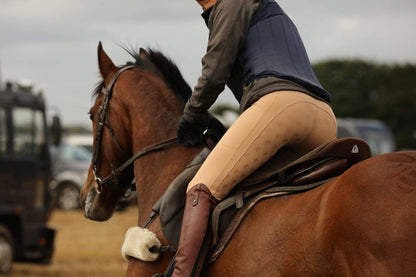 Horse Riding Leggings tights with phone pockets & full seat grip - competition beige - Eqcouture