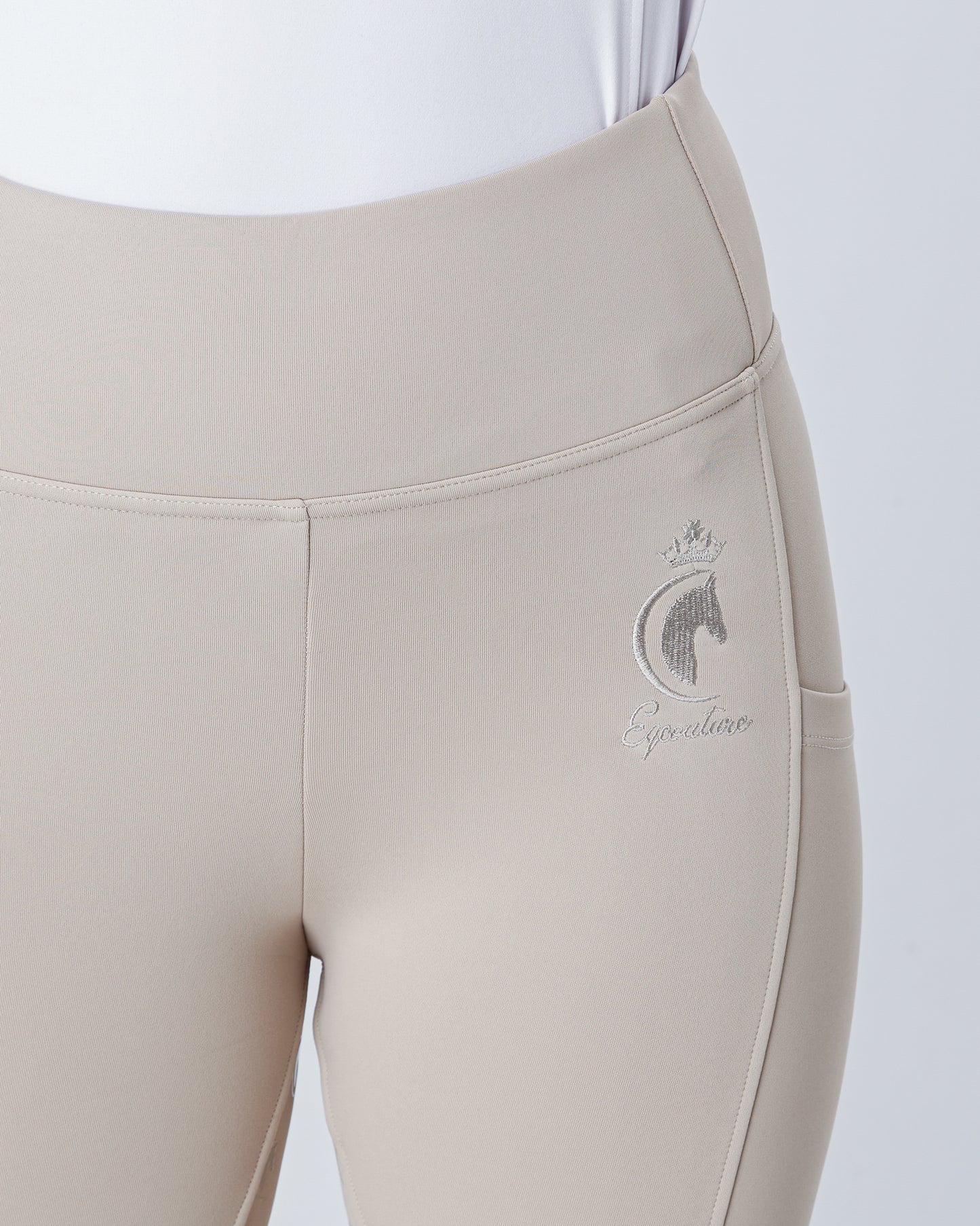 ALL-SEASON Competition Beige Riding Leggings / Tights with Phone Pockets - HUNTER BEIGE