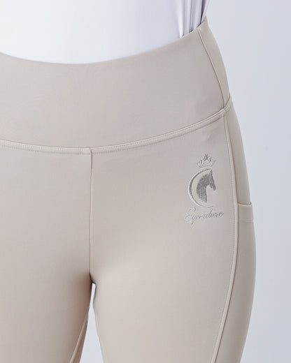 ALL-SEASON Competition Beige Riding Leggings / Tights with Phone Pockets - HUNTER BEIGE