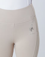 Load image into Gallery viewer, WINTER Thermal Competition Beige Riding Leggings / Tights with Phone Pockets - HUNTER BEIGE
