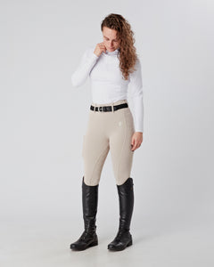WINTER Thermal Competition Beige Riding Leggings / Tights with Phone Pockets - HUNTER BEIGE