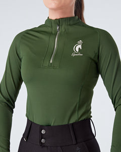 Green Equestrian Technical Base Layer - FOREST GREEN