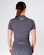 Load image into Gallery viewer, Equestrian slate grey short sleeve riding top / base layer / sports riding top- Eqcouture.
