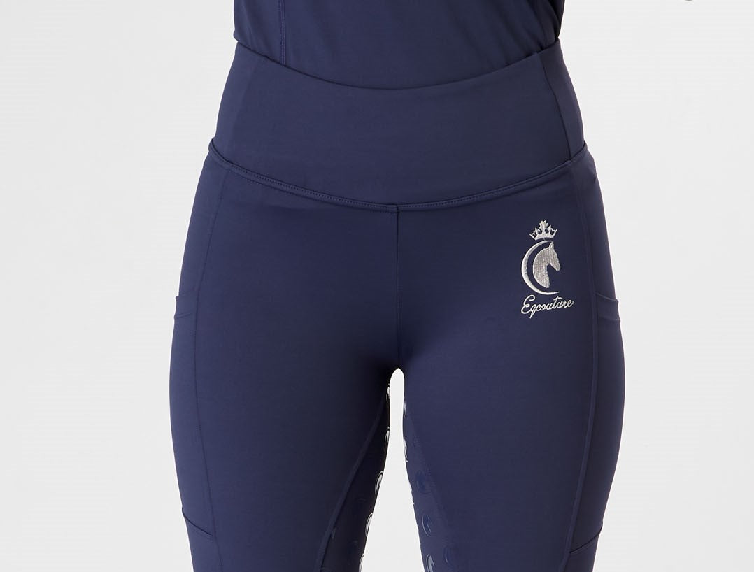 Navy Horse Riding Tights / Leggings with phone pockets  - NAVY