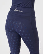 Load image into Gallery viewer, WINTER Thermal Navy Horse Riding Tights / Leggings with pockets  - WATER RESISTANT
