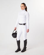 Load image into Gallery viewer, Horse Riding Leggings tights with phone pockets &amp; full seat grip - competition white - Eqcouture

